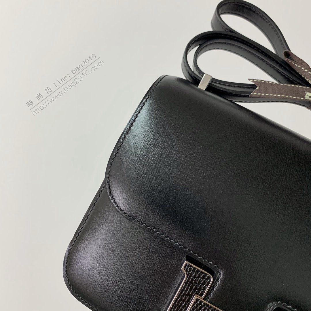 Hermesn空姐包 Constance康康 黑色 蜥蜴扣 全手工  am2207